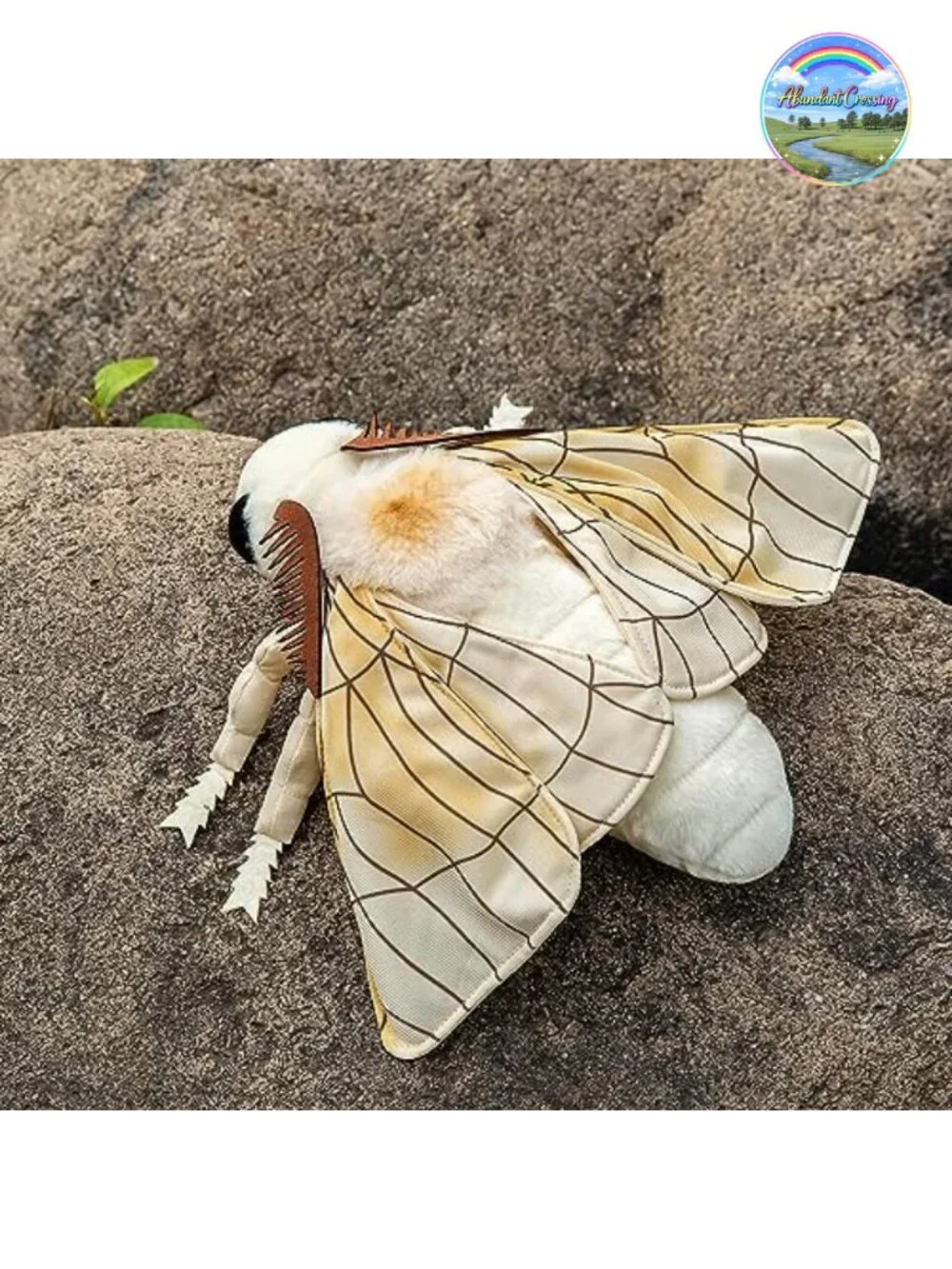 Lifelike Silk Moth Plush Toy 11in Realistic Soft Big Wings Stuffed Animal